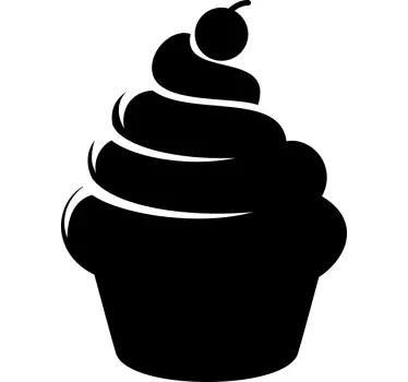 Food sticker cupcake outline - TenStickers