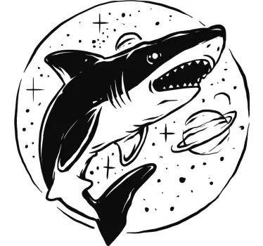 Nordic shark with stars fish  decal - TenStickers