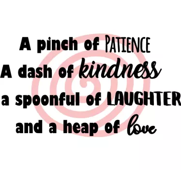 A pinch of Patience home quote wall sticker - TenStickers