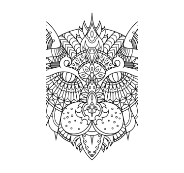 Cat illustration mandala window film - TenStickers