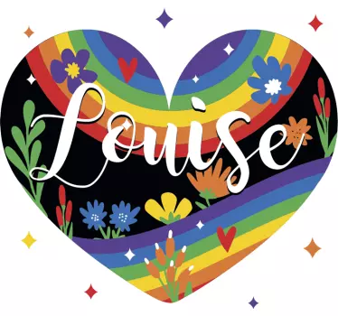 Heart floral personalisation wall stickers for kid - TenStickers