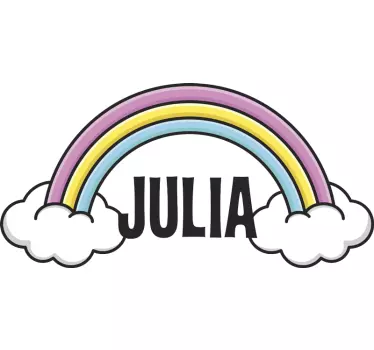 Rainbow personalized name with rainbows wall art - TenStickers