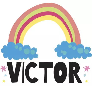 Wall stickers for kid rainbow cloud name - TenStickers