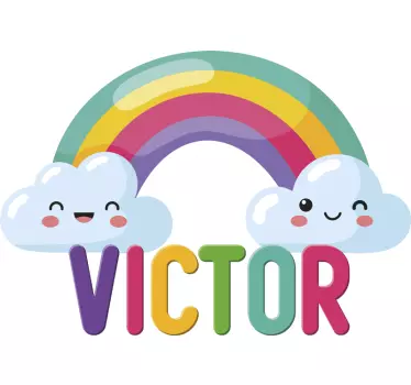 Wall stickers for kid happy rainbow clouds - TenStickers