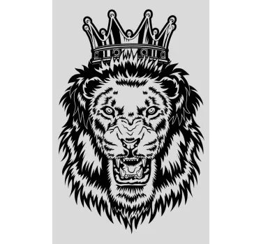 Angry roaring lion king window decal - TenStickers