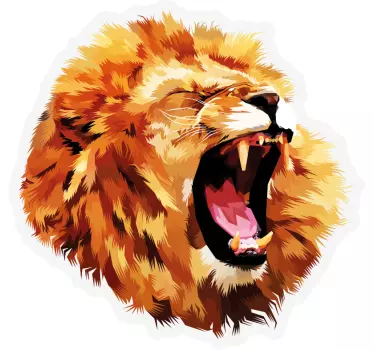 Angry lion head window decal - TenStickers
