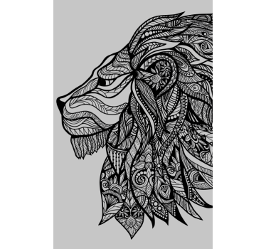 decorative mandala lion head window decal - TenStickers