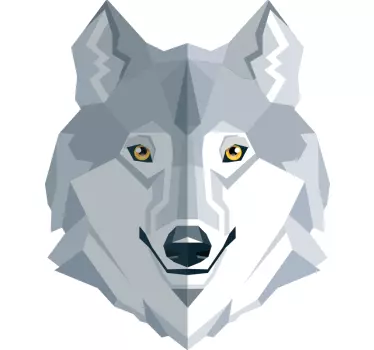 abstract wolf design window decal - TenStickers