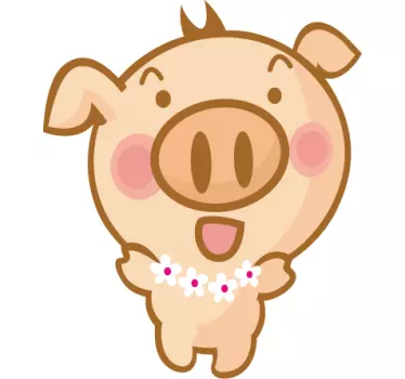 Hawaiian Pig Kids Sticker - TenStickers