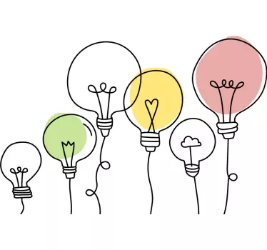 Artistic light bulb office wall sticker - TenStickers