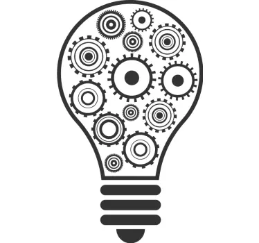 Light bulb with gears office wall decal - TenStickers