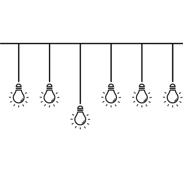 Nordic light bulbs for shops Christmas wall decal - TenStickers