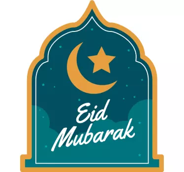 Eid Mubarak Islamic Greeting Arabic Calligraphy Arabic Stickers - TenStickers