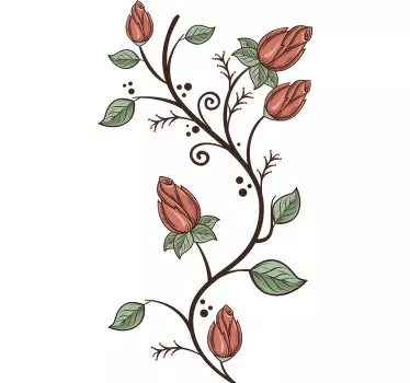 Floral Fridge Sticker - TenStickers