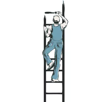 Painter & Ladder Wall Sticker - TenStickers