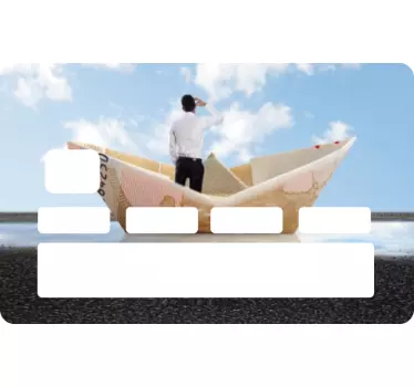 Credit card sticker paper boat journey - TenStickers