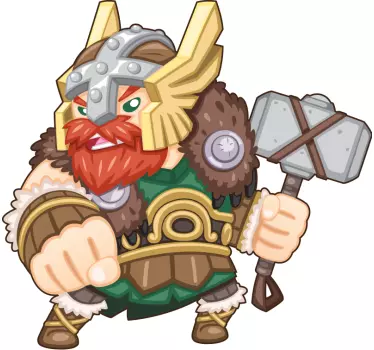 Viking man carrying big axe character wall stickers - TenStickers