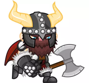 Superhero wall sticker viking character design - TenStickers