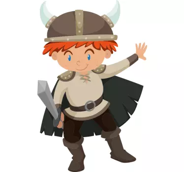 Viking child cartoon character wall stickers - TenStickers