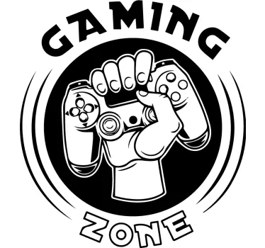 badge hand holding joystick Playstation decal - TenStickers