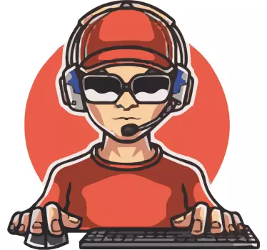 Gamers mascot logo Playstation decal - TenStickers