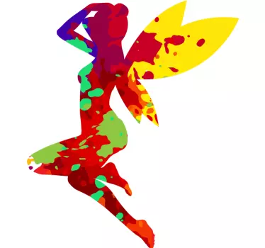 Fantasy decal vibrant fairy outline - TenStickers