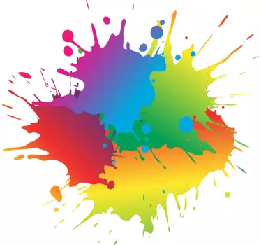 Multi colors splash abstract sticker - TenStickers