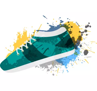 Object sticker colorful splash shoe - TenStickers