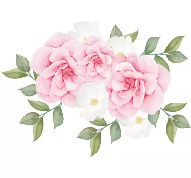 Elegant flowers in pink flower wall decor - TenStickers