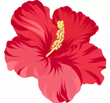 Red hibiscus flower kit flower wall decal - TenStickers