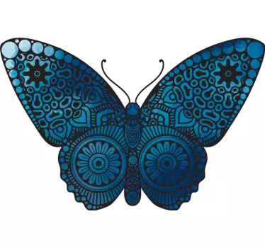 Decorative mandala blue butterfly animal wall decor - TenStickers