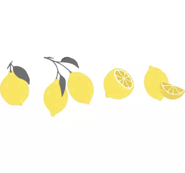 Lemon set wall mural decal - TenStickers
