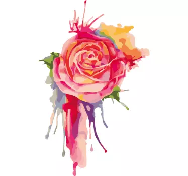 Splash rainbow flower flower wall decor - TenStickers