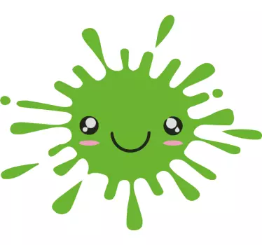 Green Happy Splash monster decal - TenStickers