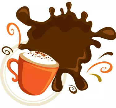 Coffee Splash drink wall sticker - TenStickers