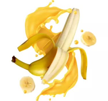 Banana Splash fruit wall sticker - TenStickers