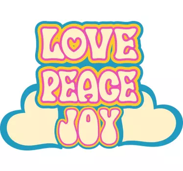 Love peace joy heart inspirational quote stickers - TenStickers