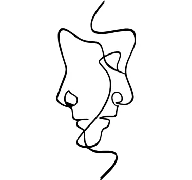 Faces Minimalist people decal - TenStickers