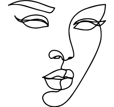 Woman's face minimalist people decal - TenStickers