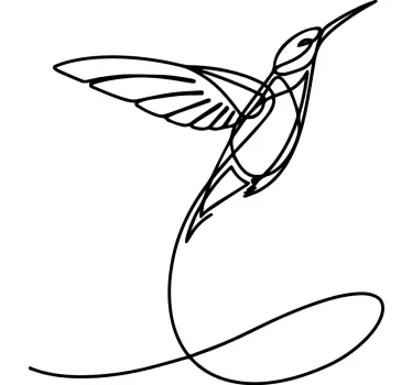 Minimalist Hummingbird bird sticker - TenStickers