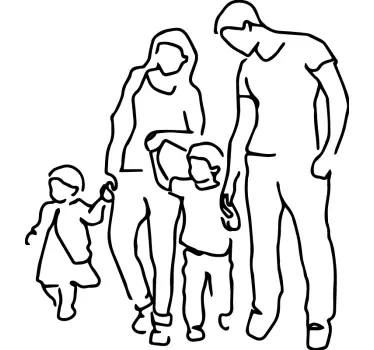 Minimalist family people decals - TenStickers