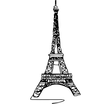 Minimalist Eiffel Tower paris wall sticker - TenStickers