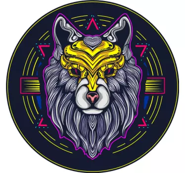 Gaming neon wolf video game wall sticker - TenStickers