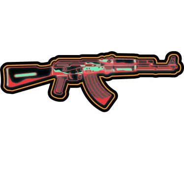 Gaming neon weapon video game wall sticker - TenStickers