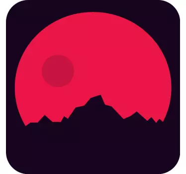Gaming mountain and moon video game wall sticker - TenStickers