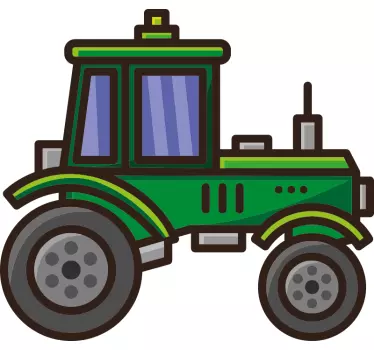 Green big tractor  Kids Bedroom Wall Sticker - TenStickers