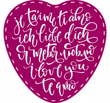 I love you language heart love wall sticker - TenStickers