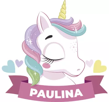 Pretty rainbow hair unicorn  Custom Sticker - TenStickers