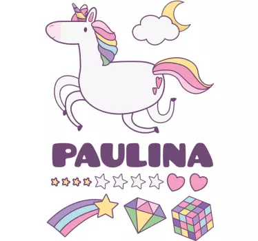 Colorful unicorn adventure wall stickers for kid - TenStickers