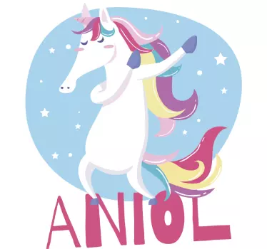 Colorful dancing unicorn wall sticker - TenStickers